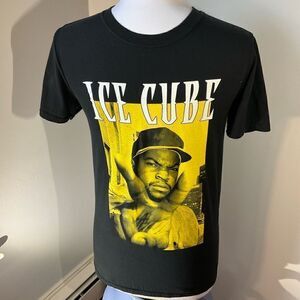 Ice Cube TShirt, Black with Yellow Peace Sign Graphic, Small